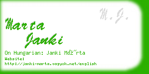 marta janki business card